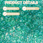 MECCANIXITY 15/0 11/0 8/0 6/0 Glass Seed Beads 1.5mm/2mm/3mm/4mm Loose Seed Beads for Jewelry Earring Bracelet Craft Making, 5888PCS, Green - color: Green