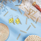 BENECREAT 50pcs Rectangle Hollow Brass Pendants, Golden Bezel Link Charm Frame Charms for DIY Craft Jewelry Making, 33x5x1mm, Hole: 1.6mm - color: Hollow Rectangle