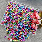 Amaney 500Pcs 6x9mm Mixed Colors Plastic Pony Beads (Electroplated) - color: Electroplated