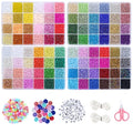 EFIVS ARTS Seed Beads 96 Colors 4MM Small Beads Kit Tiny Bracelet Waist Beads Set with Pendant Charms Letter Beads Kit for Concert Bracelets DIY Making - color: 96 Colors
