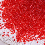 2000pcs Glass Seed Beads Bulk, 4mm 6/0 Mini Pony Spacer Small Individual Color Seed Beads for DIY Bracelet Necklaces Wrist Jewelry Making, Translucent Crimson - color: Translucent Crimson
