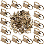 45Pcs 1 inch Bronze Key Fob Hardware Kits 1” Metal Gunmetal Keyfobs Hardware Bulk for Keychains Fob Wristlet Hardware with Key Ring for Lanyard - color: Bronze key fob hardware