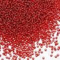 Transparent Red with Silver Lined Beads Size 8/0 Crafts Glass Seed Beads 3mm for Jewelry Making (Total About 100g About 3600pcs) - color: Transparent Red with Silver Lined, size: 3mm