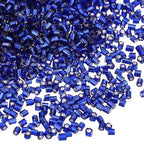 uxcell 1400Pcs Glass Bugle Beads, 1.5x1.5mm Tube Mini Loose Glass Seed Spacer Bead for DIY Earrings Necklaces Bracelets Jewelry Making (Silver-Dark Blue) - color: Silver-Dark Blue, size: 1.5x1.5mm