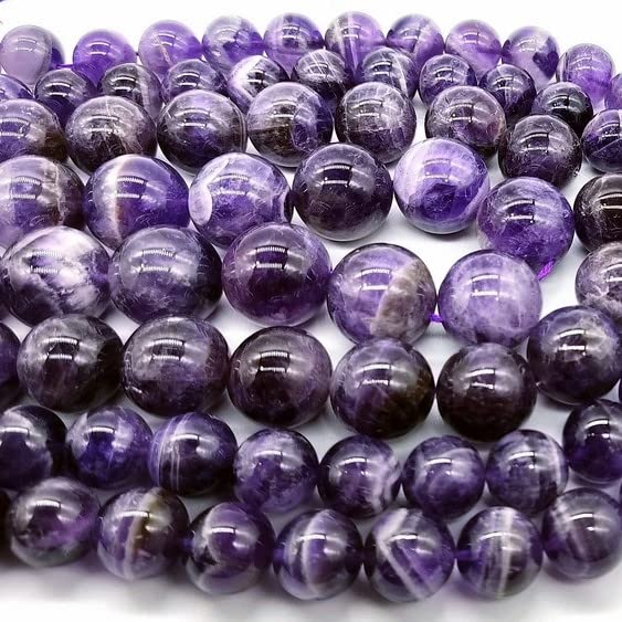 Zenkeeper 108 Pcs Amethyst Beads for Jewelry Making 8 MM Amethyst Gemstones Loose Stone Beads - color: Amethyst bead, size: 8MM, 108pcs