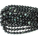 35PCS 10mm Natural Black Obsidian Gemstone Round Loose Beads Crystal Energy Stone Healing Power for DIY Jewelry Making 1 Strand 15" - color: Black Obsidian, size: 10mm