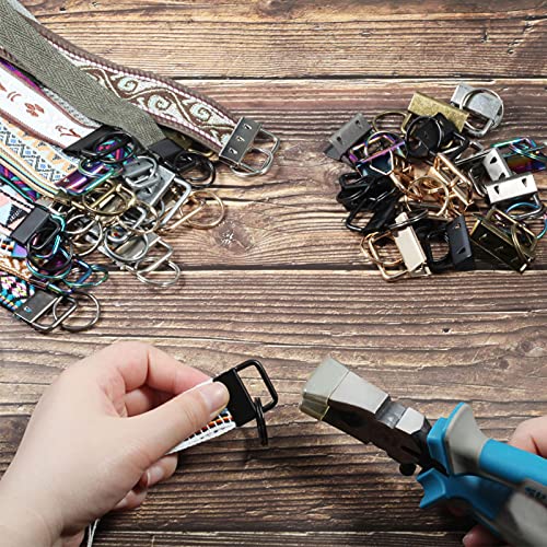 SPEEDWOX 20 Pcs 0.8" Dark Black Key Fob Hardware Set with Pliers, 8 Inch Glass Breaking Pliers with Rubber Tips TPR Handles, for Wristlet Keychain Key Lanyard Making - size: 0.8" Dark Black