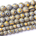 6MM Yellow Peacock Turquoise Round Loose Beads Natural Gem Beads Crystal Energy Stone Beads for Jewelry Making DIY Bracelet Necklace - color: Yellow Peacock Turquoise, size: 6MM