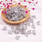 Beadthoven 100pcs Cubic Zirconia Alloy Charms Drop Shaped Platinum Pendants for Jewelry Making Choker Tiny Dangle Accessories - color: Platinum-Drop
