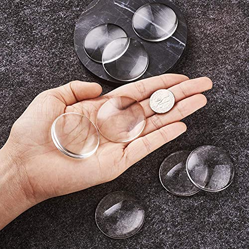 Craftdady 50Pcs Transparent Glass Cabochons 39.5-40mm Clear Glass Flat Back Dome Tile Half Round Cabochon Covers for Photo Pendant Jewelry Making - color: Transparent Clear, size: 40mm Round