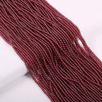 Natural Stone Beads Polished Round Garnet Stone Charms for Jewelry Making DIY Bracelet Necklace (2mm) 2 Strands - color: Garnet, size: 2mm