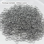 1000pcs 6mm Stainless Steel Jump Rings Connector O Rings Accessories for Bracelet Necklace Earrings Lanyard Keychain DIY Craft Jewelry Making Supplies - size: 6mm
