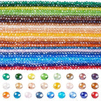 Craftdady 25 Strands Faceted Rondelle Glass Beads 4 mm Colorful Briolette Glass Crystal Spacer Beads Tiny Loose Beads for Bracelet Necklace Jewelry Making DIY Supplies - size: 4mm