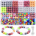 BBita 1000PCS Sports Polymer Clay Beads Bracelet Making kit, 24 Style Cute Fun Ball Beads Baseball Basketball Soccer Rugby Volleyball Football Charms, DIY Bracelet Making kit - color: A3#Style 1