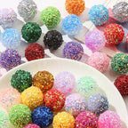 50pcs 20mm Rhinestone Beads Shine Disco Ball Beads Chunky Bubblegum Beads Crystal Round Beads for Pen Bag Chain Jewelry Making Bubble Gum Beads Pen Making(Style-3) - color: style-3