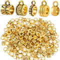 Joez Wonderful Links Bail Beads, Hypoallergenic Alloy Column Spacer Beads - color: Style A, 100 Gold