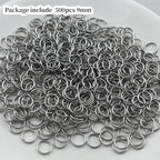 500pcs 9mm Stainless Steel Jump Rings Connector O Rings Accessories for Bracelet Necklace Earrings Lanyard Keychain DIY Craft Jewelry Making Supplies - size: 9mm