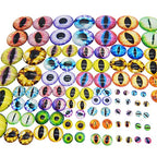 Julie Wang 180PCS Assorted 9Sizes Dragon Eyes Flatback Glass Cabochons for Jewelry Making, Sculpture, DIY Craft Art, Fantasy Model Projects 6mm 8mm 10mm 12mm 15mm 18mm 20mm 25mm 30mm