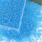 Size 3 mm 8/0 Glass Seed Beads, 5100 Pcs Small Mini Spacer Loose Pony Beads for Jewelry Making and DIY Crafts (Aqua Iris) - color: Aqua Iris, size: Medium