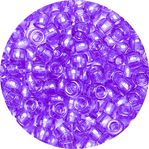 Eppingwin Beads and Bead assortments (1000 Pony Beads-Purple Transparent)… - color: Purple transparent, size: Medium Pack