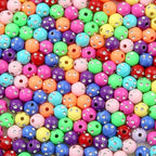 8mm Acrylic Beads 600pcs Rhinestone Spacer Bubble Bead Plastic Crafts Bead for DIY Necklaces Bracelets Earrings Jewelry Making (Rhinestone) - color: blue&red&pink