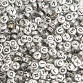 1000pcs Silvery Letter Beads for Bracelets, 4x7mm Black Alphabet A-Z Beads for Jewelry Making Friendship Bracelets (4 * 7 Silver) - color: 4x7mm silver