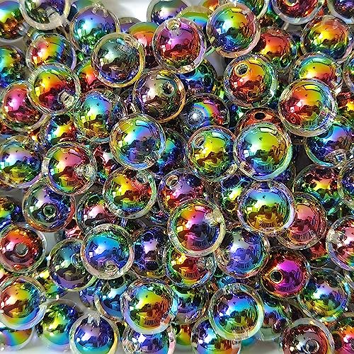 Mixed Lots Shiny AB Color Acrylic Faceted Bead DIY Beading Hairband Bracelets Necklace Craft Embelishment (Gradient-Round) - color: Gradient-Round