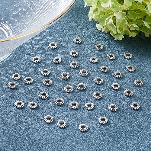 PH PandaHall 200pcs Large Hole Spacer Beads Tibetan Alloy Antique Silver Donut Rondelle Jewelry Spacers for Bracelet Jewelry Making, 8x2mm, Hole: 3mm - color: Donut Antique Silver - 200pcs, size: 8mm