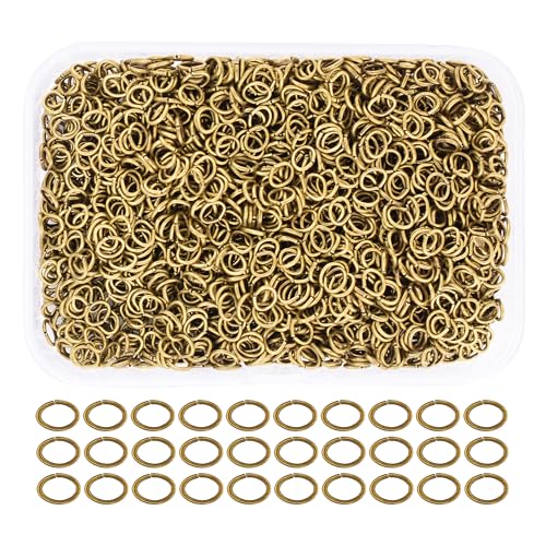 Mandala Crafts 1100 Pcs 7X5mm Antique Brass Oval Jump Rings - Nickel &, Easy to Use, Tarnish & Rust Resistant, Ideal for Jewelry Making & Crafting - color: Antique Brass, size: 7X5mm