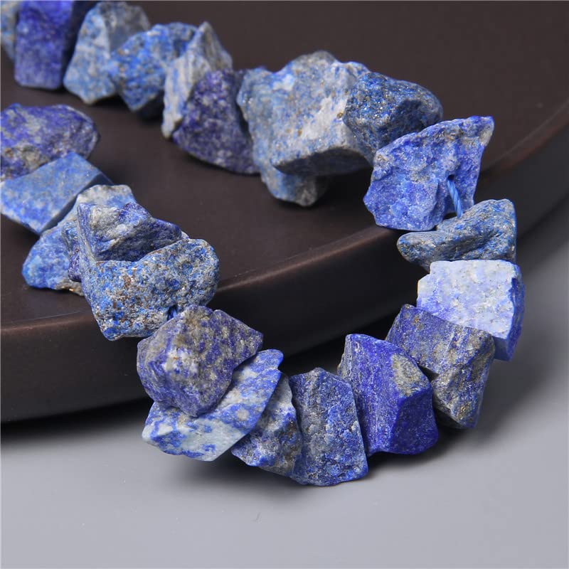 10-13mm Natural Irregular Freeform Raw Lapis Lazuli Stone Nugget Beads Reiki Crystal Healing Minerals Quartz Bead DIY Jewelry Making - color: Lapis Lazuli