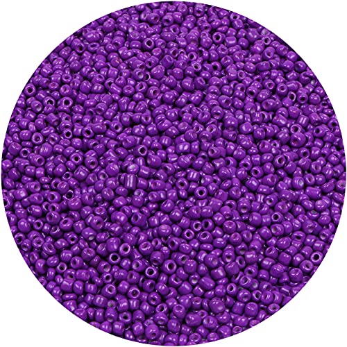 2200pcs Glass Seed Beads Bulk, 4mm 6/0 Pony Beads Bulk for Jewelry Making Mini Spacer Beads Loose Beads Craft Small Glass Seed Beads for DIY Bracelet Wrist (Purple) - color: Purple