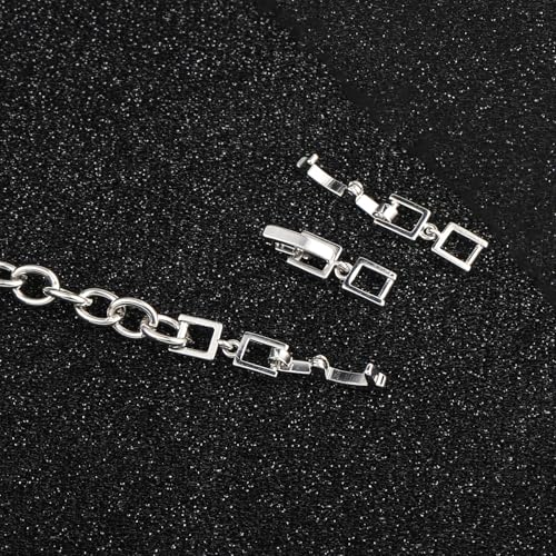 3 Pcs Bracelet Extender Silver Necklace Extender Silver Jewelry Clasps Women Foldover Clip Link Extensions for Necklace Extension Bracelet Extension Jewelry Making