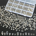 1500 Pcs Crystal Glass Beads for Jewelry Making – 12 Styles Bicone, Rondelle, Cube, Teardrop & 3mm Spacer Beads, DIY Bracelet Necklace Earring Craft Kit with Organizer Box(Grey) - color: Grey