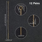 UNICRAFTALE 24pcs About 90mm Golden Ear Threads Hypoallergenic Stainless Steel Ear Threads Earring Threader with Loop for Jewelry Earring Making 0.8mm Pin - color: Golden, size: 90mm