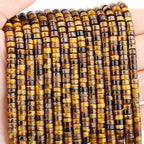 Natural Yellow Tiger's Eye Heishi Spacer Beads Loose Semi Precious Flat Round Gemstone Disc Shape Stone for Beading Jewelry Making 4x2mm 15.5" - color: Yellow Tiger's Eye