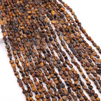 Natural Stone Beads 6-8mm Tiger Eye Oval Irregular Freeform Tumbled Loose Gemstone Beads for Jewelry Making 15 Inch Strand 50-55 Pcs - color: Tiger's Eye-1 strand15”-approx. 55 beads