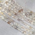 Natural Stones Beads Square Faceted Beading White Agate Gemstone Loose Beads for Jewelry Making 2 Strands 7.9 inches - color: white agate