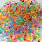 Transparent Pony Beads 1000+pcs Mix Color Plastic Bead, Crystal Beads Bulk, Kandi Bead Refill for Crafts - color: Crystal Clear