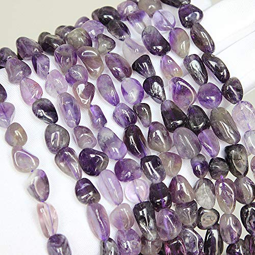 MJDCB Natural Irregular Shape Stone Beads 6-8mm Amethyst Gemstone Energy Crystal for Jewelry Making Bracelet Necklace - color: Amethyst