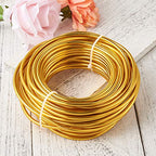 Fashewelry 32.8 Feet 5mm Gold Aluminum Wire Bendable Metal Craft Wire for Beading Sculpting Jewelry Making - color: Round-Gold, size: 5mm