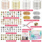 Sofier 542pcs Bangle Bracelet Making Kit DIY Jewelry Making Kit and Supplies Expandable Charm Bracelets Pendants Plier Set Toy Art Craft Gift for Girl Teen Women Adult - color: Multiple