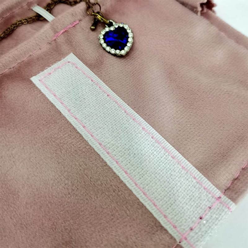 Portable Jewelry Roll Untangled Secure Necklace Travel Storage Bag Displays Holder 16 Chain (gray PU and pink) - color: gray PU and pink