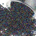 Size 2 mm 11/0 Glass Seed Beads, 10100 Pcs Small Mini Spacer Loose Pony Beads for Jewelry Making and DIY Crafts (Metallic Iris Black) - color: Metallic Iris Black, size: Small