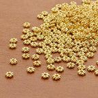 BronaGrand 500pcs Metal Daisy Spacer Beads 4mm for DIY Jewelry Making (Gold) - color: Gold