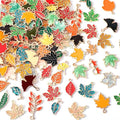 MARFOREVER Maple Leaf Charm, 120Pcs Fall Leaf Charms for Jewelry Making, Thanksgiving Day Charms Autumn Enamel Pendant for DIY Bracelet Necklace Earrings Crafts Gifts for Women Girls - style: Maple Leaf