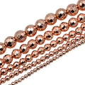 AD Beads Natural Faceted & Smooth Metallic Hematite Round Gemstone Loose Beads 16" 2mm 3mm 4mm 6mm 8mm 10mm (6mm, Metallic Rose Gold (Faceted)) - color: Metallic Rose Gold (Faceted), size: 6mm