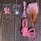 DIY Dream Catcher Beginner Kit, Making Dream Catcher Supplies Include Metal Hoop, Feathers, Faux Suede Cord, Thread, Wood Beads (Pink) - color: Pink