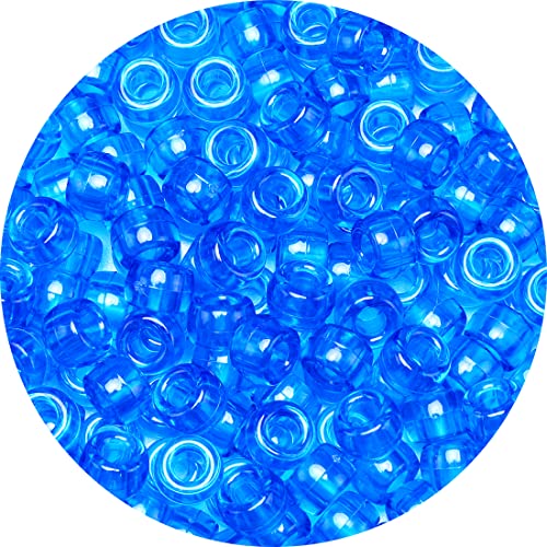 Eppingwin Beads and Bead assortments (1000 Pony Beads-Blue Transparent)… - color: Blue transparent, size: Medium Pack