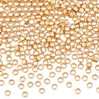 Beebeecraft 300Pcs Round Crimp Beads 14K Gold Filled Brass Tiny 1.5x1mm Non-Tarnish Rondelle Positioning Stopper Crimp Spacer Beads for Jewelry Making Bracelet Necklace Supplies - size: 1.5mm