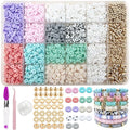 MIIIM Pastel Clay Beads Kit for Bracelets Making, Heishi Beads, Clay Charms and Gold Spacer for Jewelry Making, Friendship Bracelet Kit for Crafts, Concert, Raves, Gifts - color: Pastel